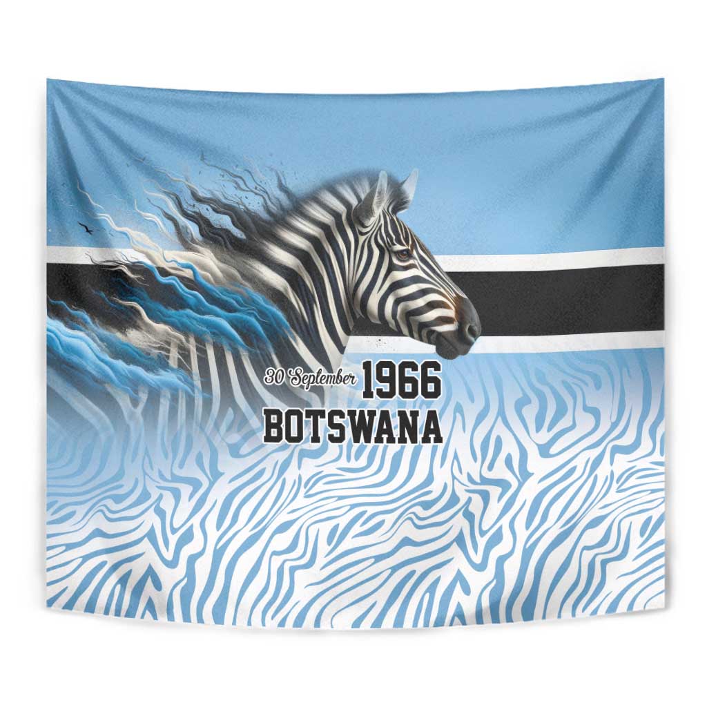 Botswana Independence Day 1966 Tapestry Tribal Zebra Skins Pattern - Wonder Print Shop