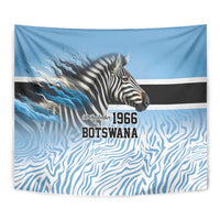 Botswana Independence Day 1966 Tapestry Tribal Zebra Skins Pattern - Wonder Print Shop
