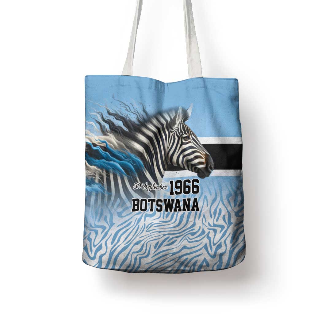 Botswana Independence Day 1966 Tote Bag Tribal Zebra Skins Pattern - Wonder Print Shop