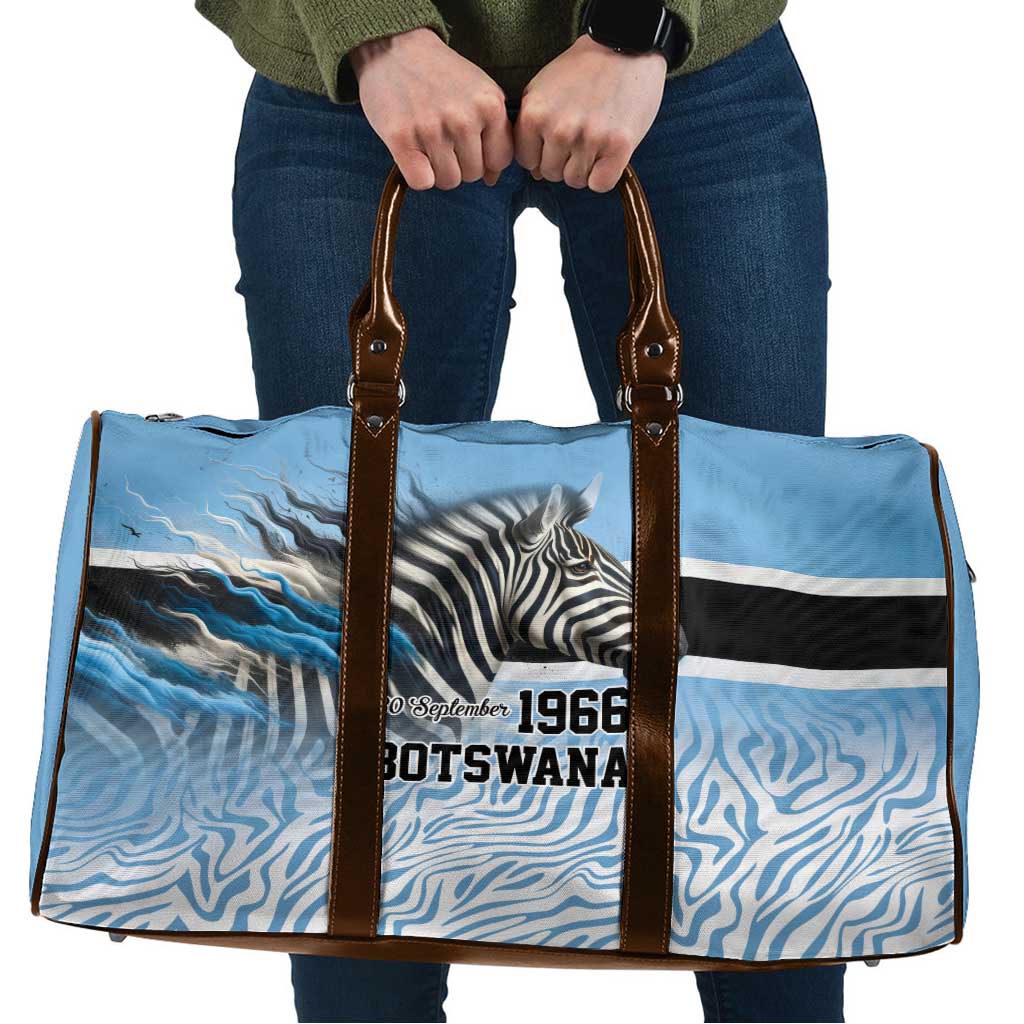 Botswana Independence Day 1966 Travel Bag Tribal Zebra Skins Pattern - Wonder Print Shop