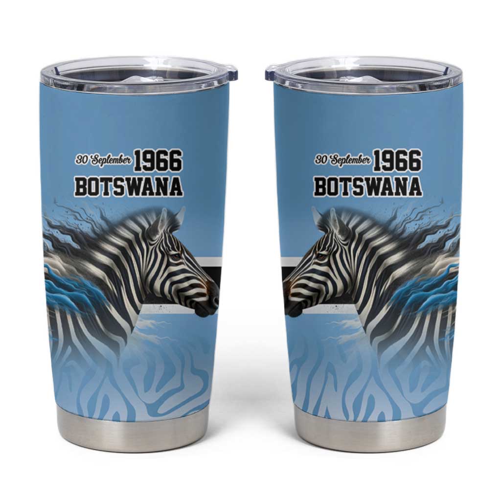 Botswana Independence Day 1966 Tumbler Cup Tribal Zebra Skins Pattern - Wonder Print Shop