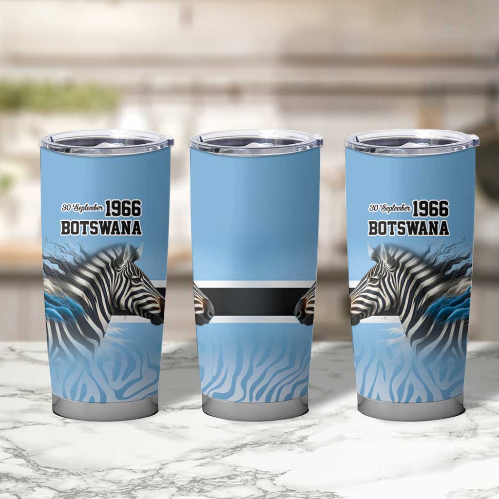 Botswana Independence Day 1966 Tumbler Cup Tribal Zebra Skins Pattern - Wonder Print Shop