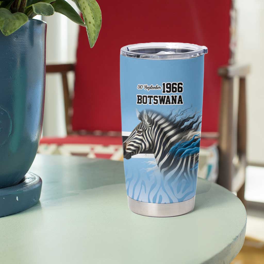 Botswana Independence Day 1966 Tumbler Cup Tribal Zebra Skins Pattern - Wonder Print Shop
