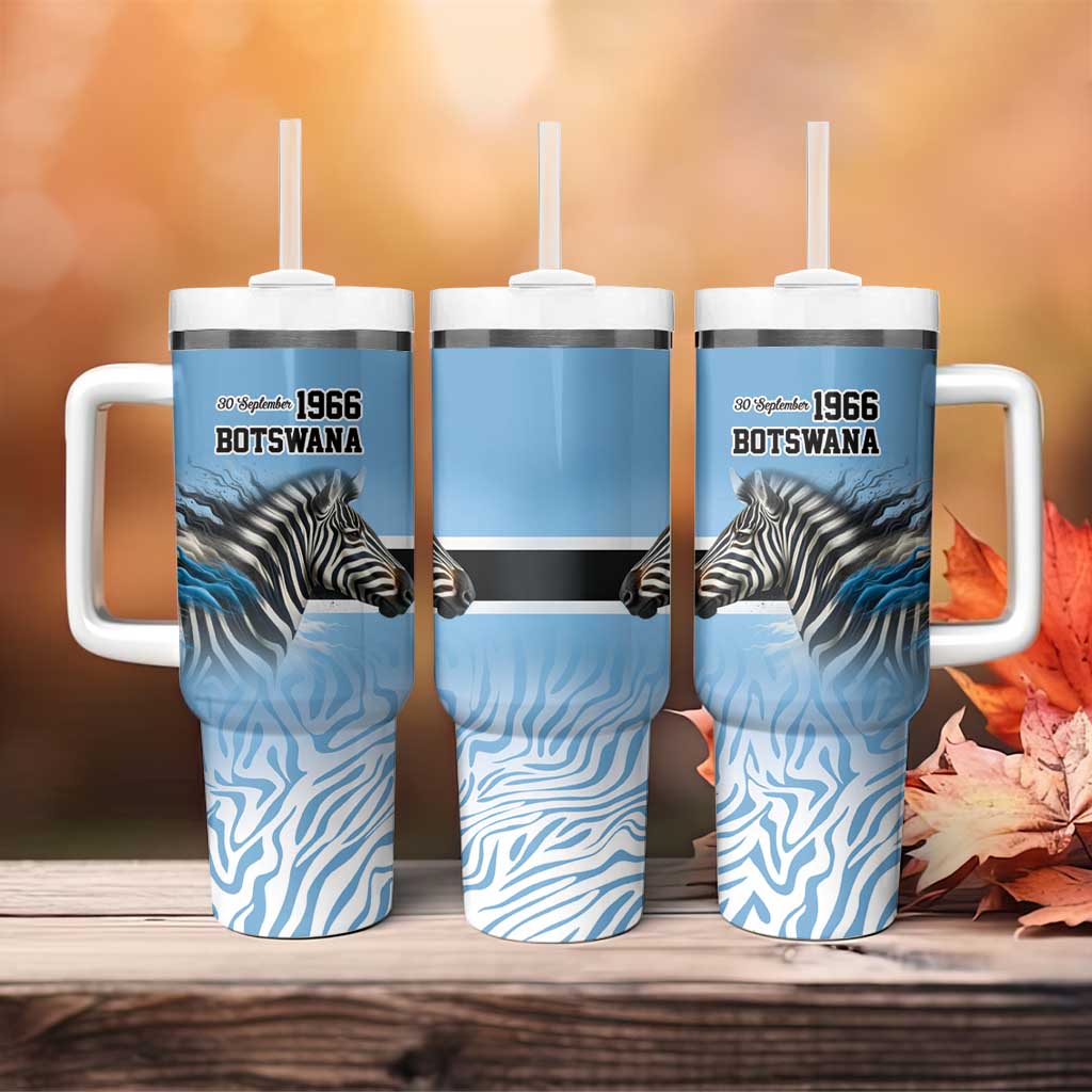 Botswana Independence Day 1966 Tumbler With Handle Tribal Zebra Skins Pattern - Wonder Print Shop