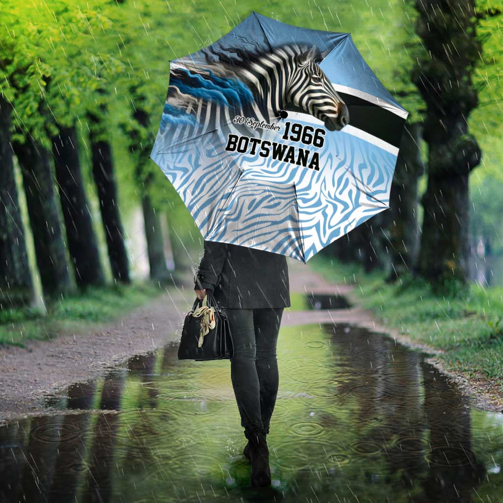 Botswana Independence Day 1966 Umbrella Tribal Zebra Skins Pattern - Wonder Print Shop