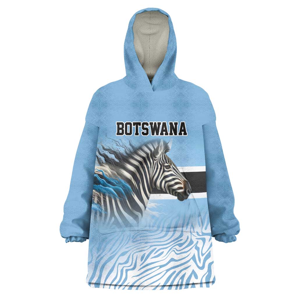 Botswana Independence Day 1966 Wearable Blanket Hoodie Tribal Zebra Skins Pattern - Wonder Print Shop
