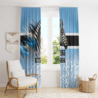 Botswana Independence Day 1966 Window Curtain Tribal Zebra Skins Pattern - Wonder Print Shop