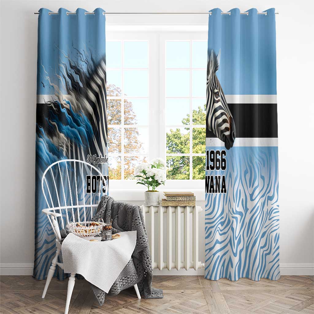 Botswana Independence Day 1966 Window Curtain Tribal Zebra Skins Pattern - Wonder Print Shop
