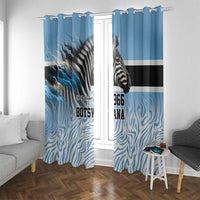 Botswana Independence Day 1966 Window Curtain Tribal Zebra Skins Pattern - Wonder Print Shop