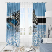 Botswana Independence Day 1966 Window Curtain Tribal Zebra Skins Pattern - Wonder Print Shop
