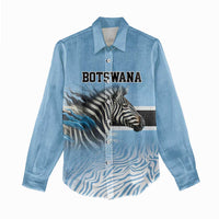 Botswana Independence Day 1966 Women Casual Shirt Tribal Zebra Skins Pattern - Wonder Print Shop