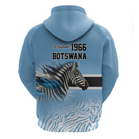 Botswana Independence Day 1966 Zip Hoodie Tribal Zebra Skins Pattern - Wonder Print Shop