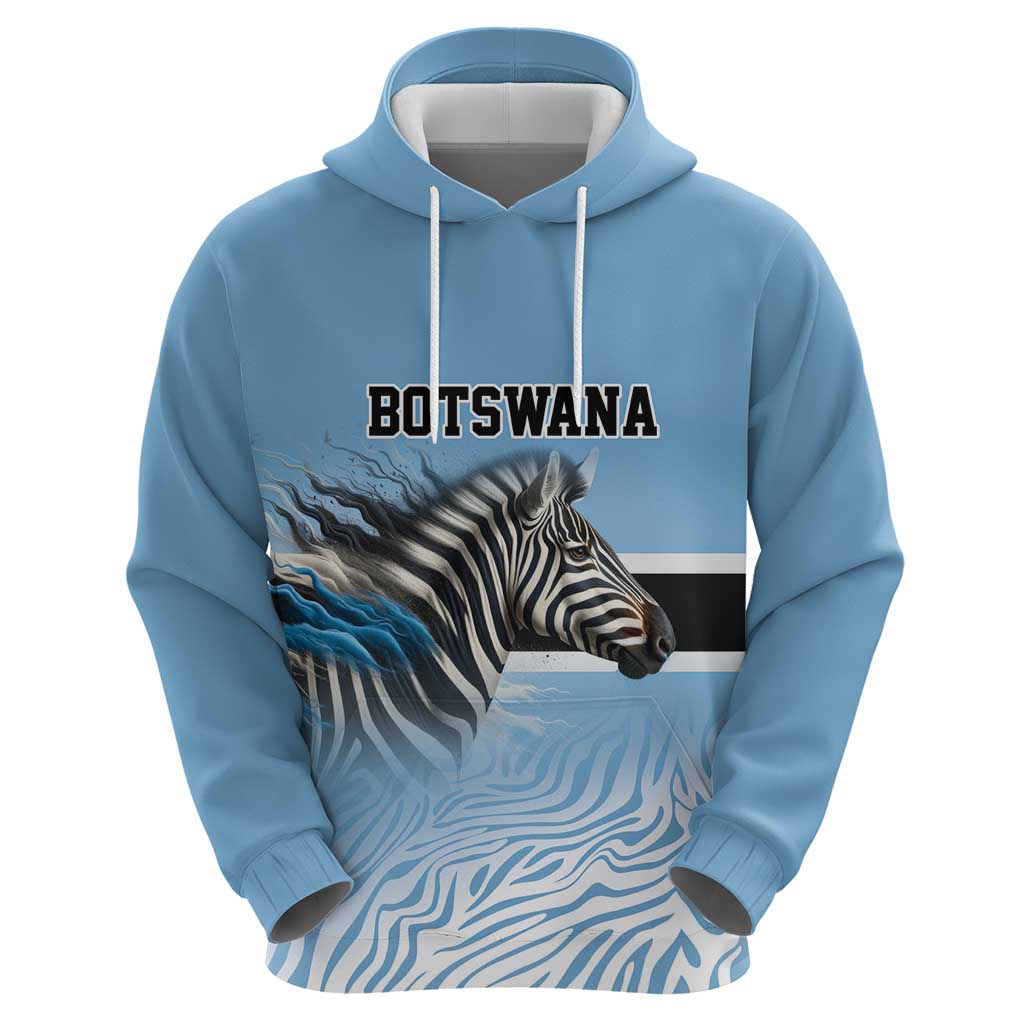 Botswana Independence Day 1966 Zip Hoodie Tribal Zebra Skins Pattern - Wonder Print Shop