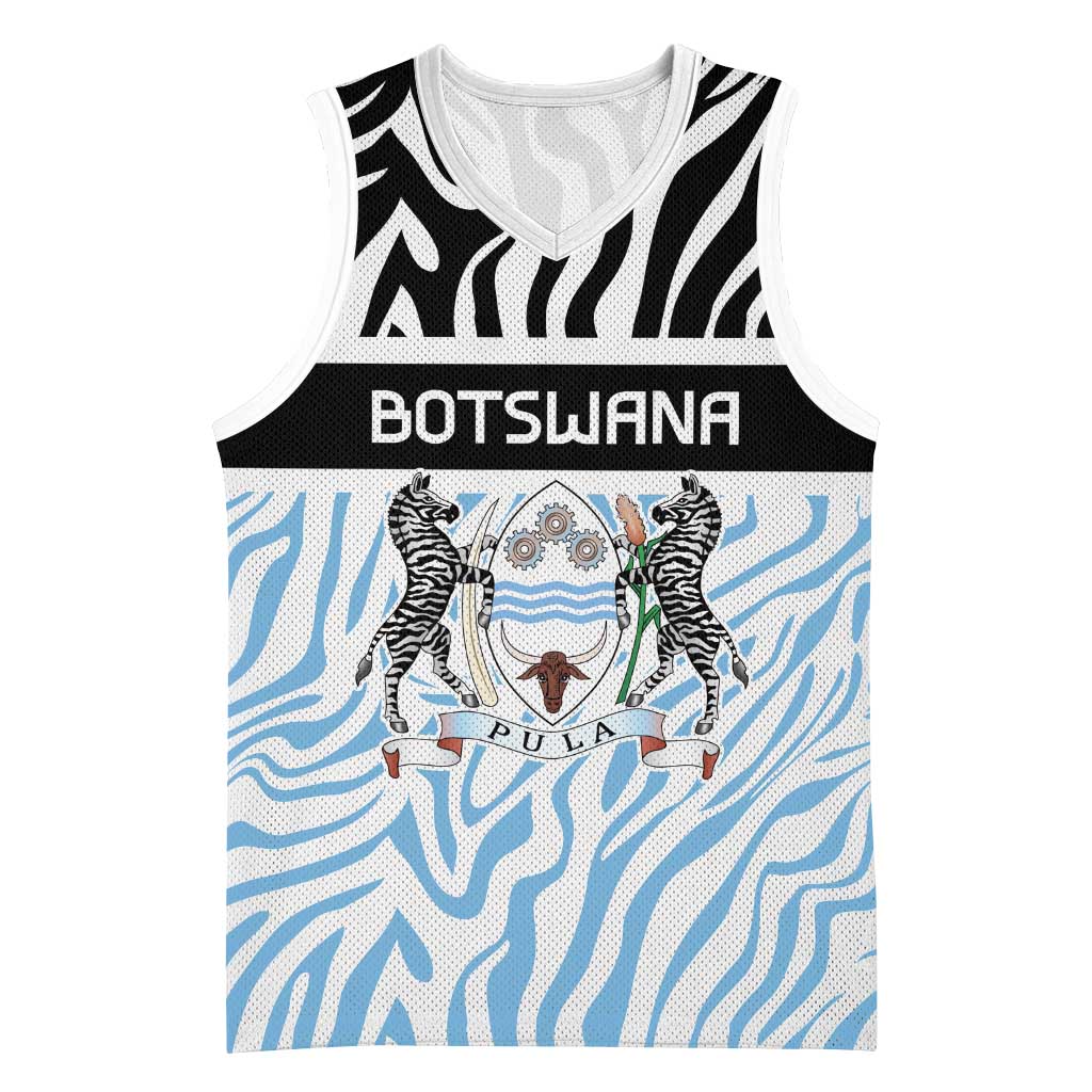 Botswana Personalized Basketball Jersey Zebra Skins Pattern - Wonder Print Shop