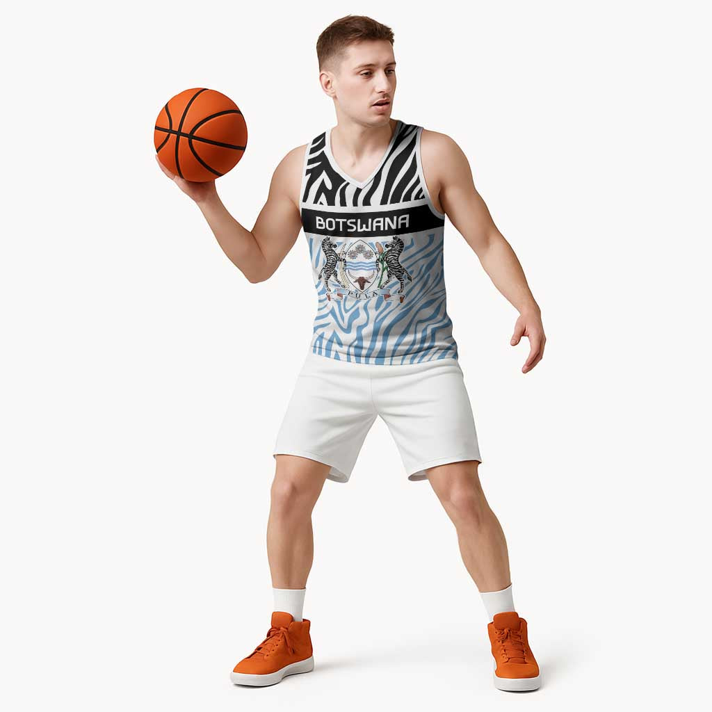 Botswana Personalized Basketball Jersey Zebra Skins Pattern - Wonder Print Shop