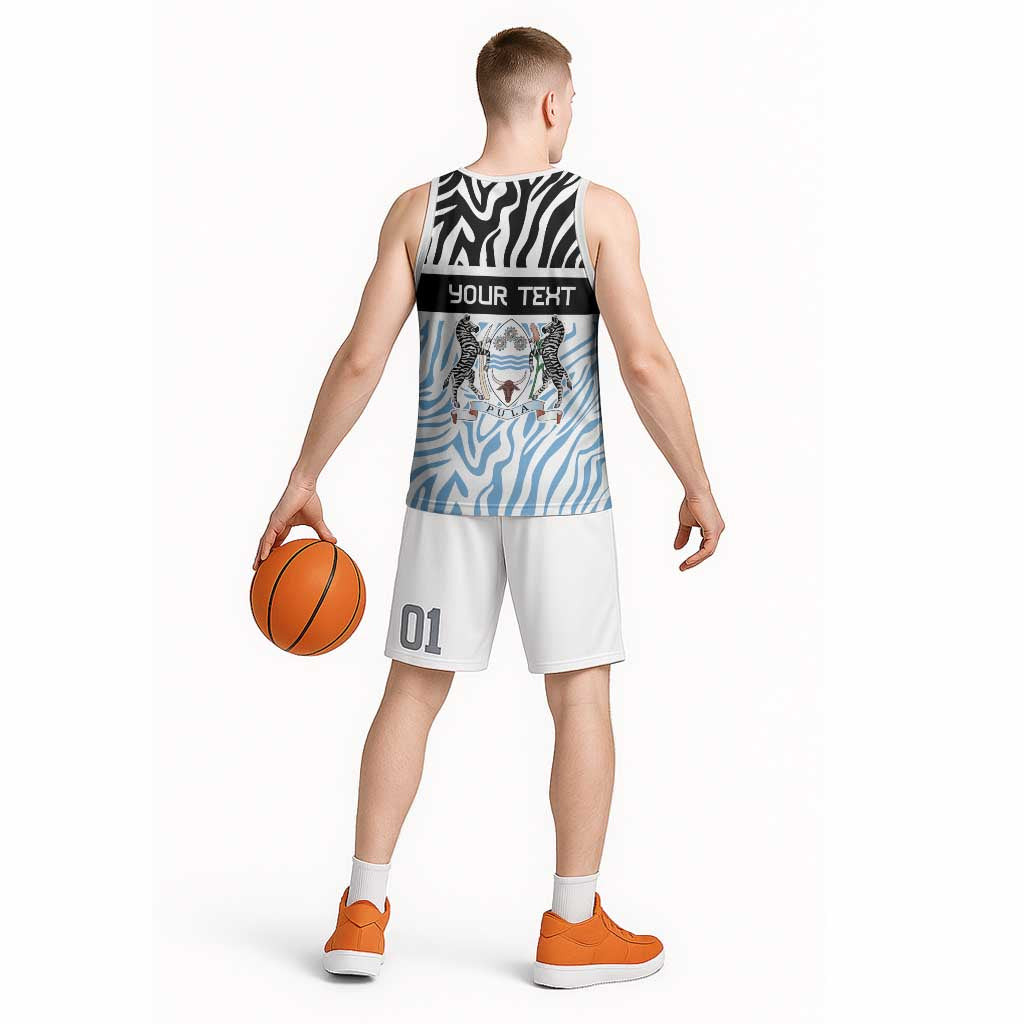 Botswana Personalized Basketball Jersey Zebra Skins Pattern - Wonder Print Shop