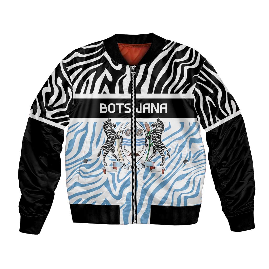 Botswana Personalized Bomber Jacket Zebra Skins Pattern - Wonder Print Shop