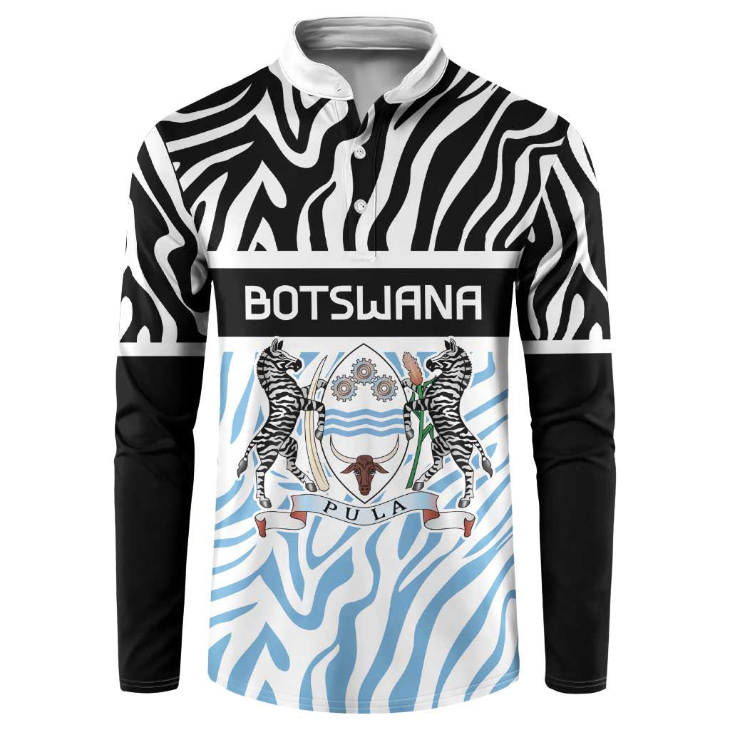 Botswana Personalized Button Sweatshirt Zebra Skins Pattern - Wonder Print Shop
