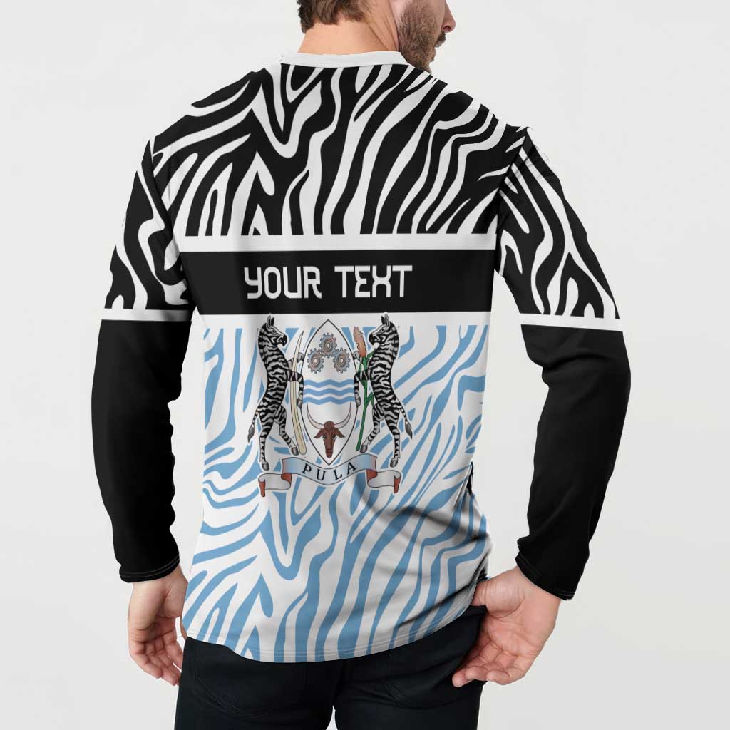 Botswana Personalized Button Sweatshirt Zebra Skins Pattern - Wonder Print Shop
