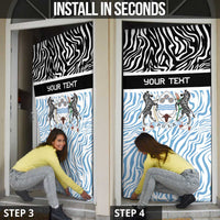 Botswana Personalized Door Cover Zebra Skins Pattern - Wonder Print Shop