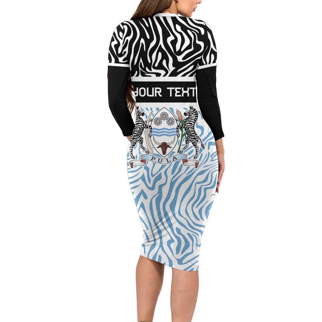 Botswana Personalized Family Matching Long Sleeve Bodycon Dress and Hawaiian Shirt Zebra Skins Pattern - Wonder Print Shop