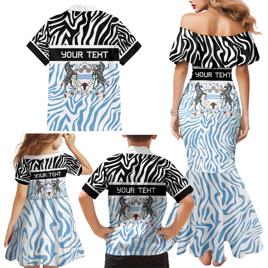 Botswana Personalized Family Matching Mermaid Dress and Hawaiian Shirt Zebra Skins Pattern - Wonder Print Shop