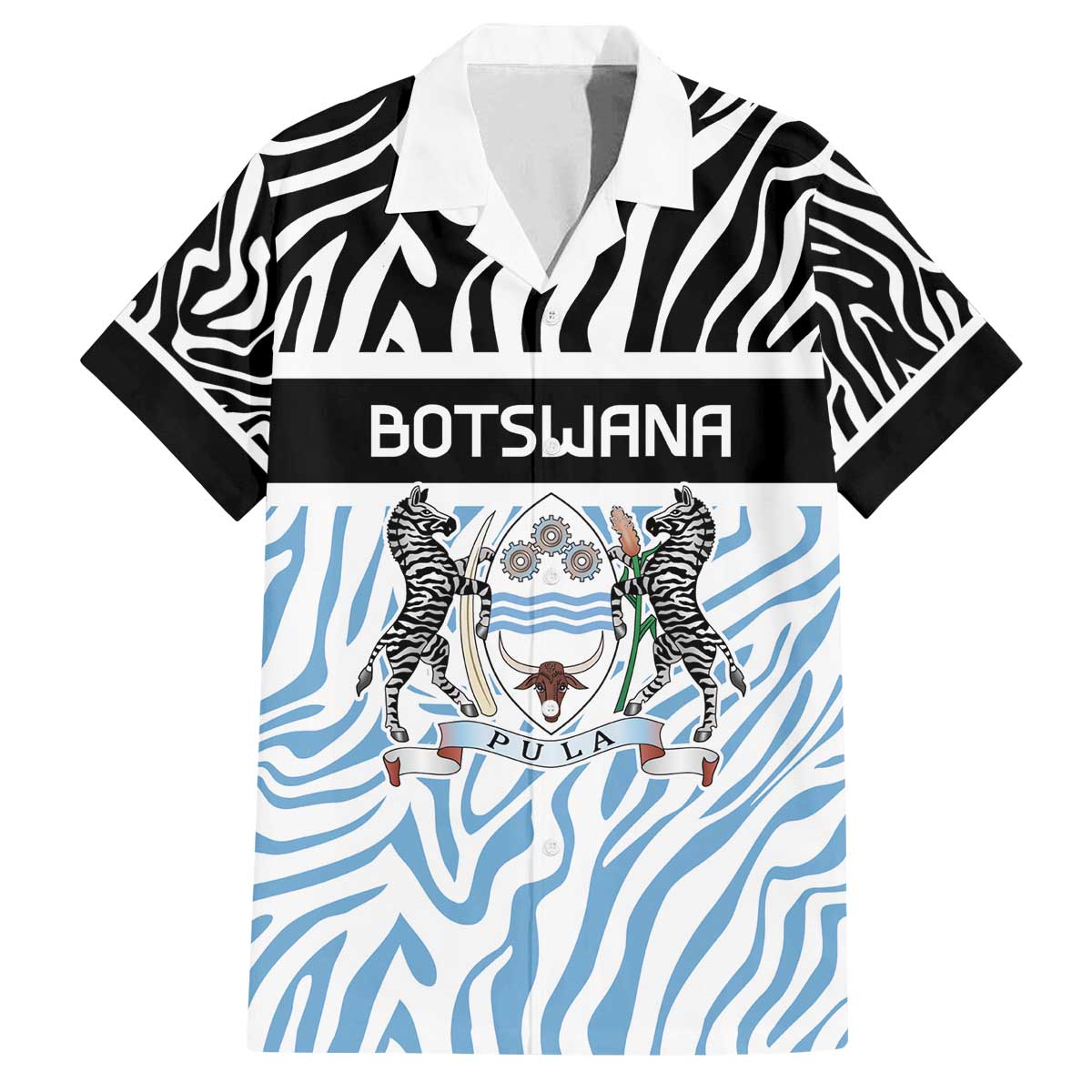 Botswana Personalized Family Matching Off The Shoulder Long Sleeve Dress and Hawaiian Shirt Zebra Skins Pattern - Wonder Print Shop