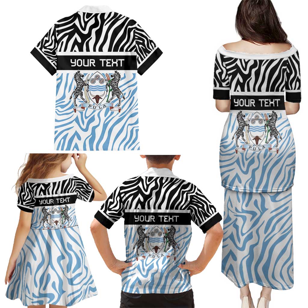 Botswana Personalized Family Matching Puletasi and Hawaiian Shirt Zebra Skins Pattern - Wonder Print Shop