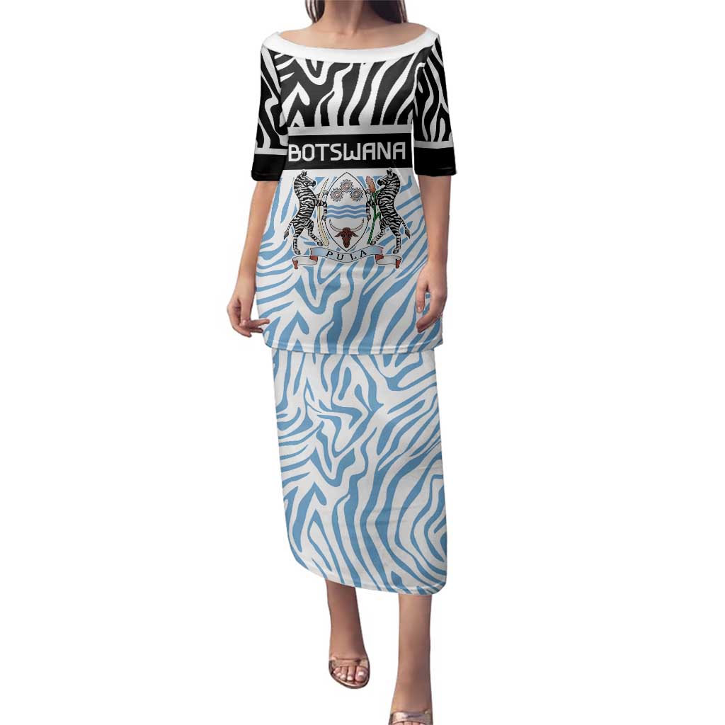 Botswana Personalized Family Matching Puletasi and Hawaiian Shirt Zebra Skins Pattern - Wonder Print Shop