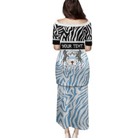 Botswana Personalized Family Matching Puletasi and Hawaiian Shirt Zebra Skins Pattern - Wonder Print Shop