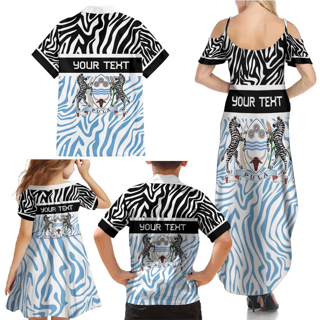Botswana Personalized Family Matching Summer Maxi Dress and Hawaiian Shirt Zebra Skins Pattern - Wonder Print Shop