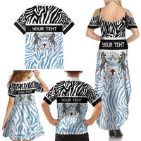 Botswana Personalized Family Matching Summer Maxi Dress and Hawaiian Shirt Zebra Skins Pattern - Wonder Print Shop