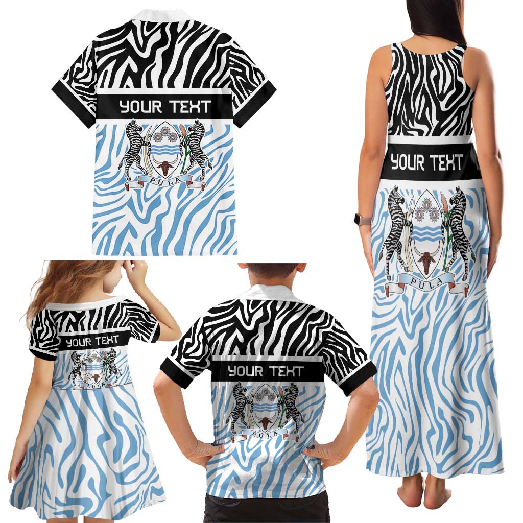Botswana Personalized Family Matching Tank Maxi Dress and Hawaiian Shirt Zebra Skins Pattern - Wonder Print Shop
