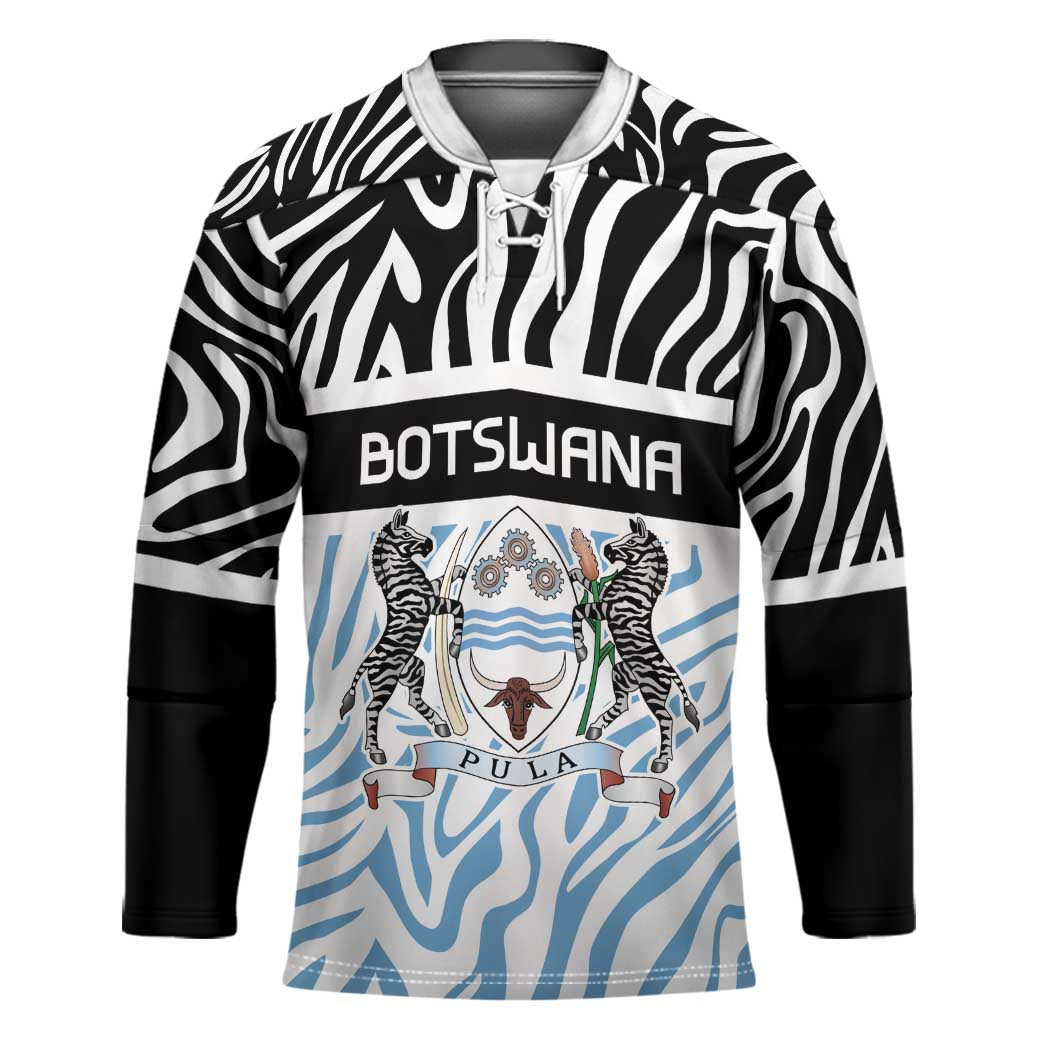 Botswana Personalized Hockey Jersey Zebra Skins Pattern - Wonder Print Shop