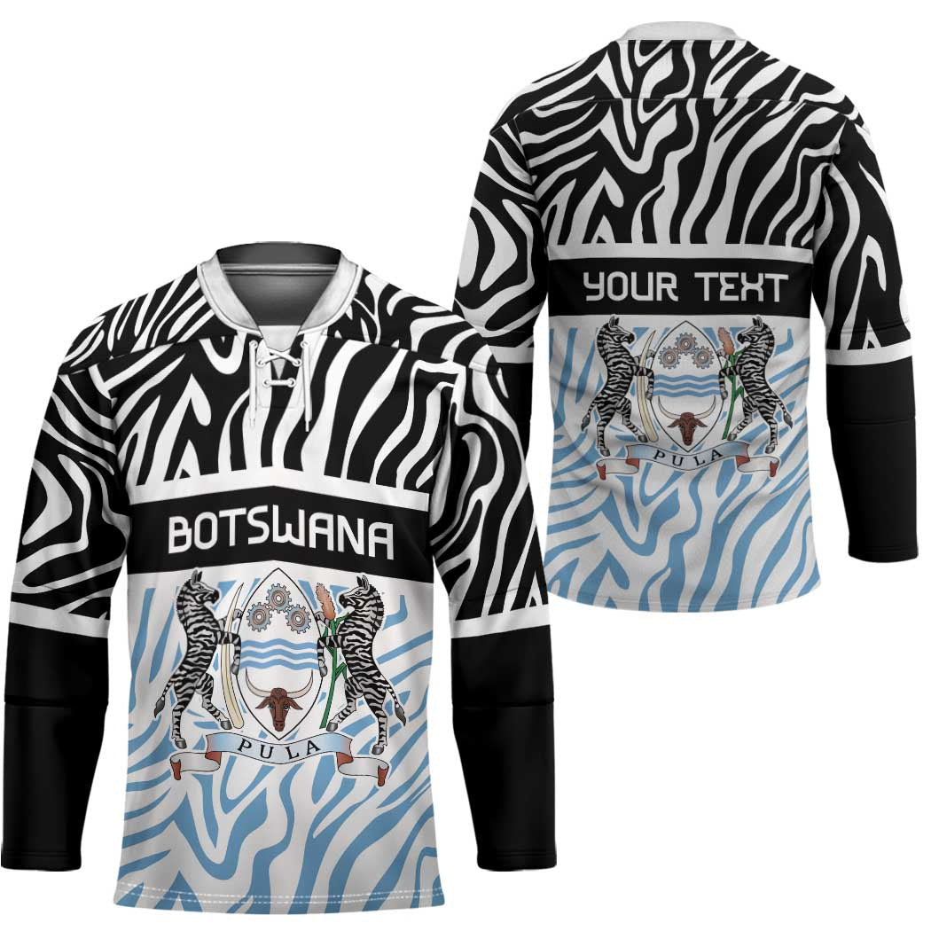 Botswana Personalized Hockey Jersey Zebra Skins Pattern - Wonder Print Shop