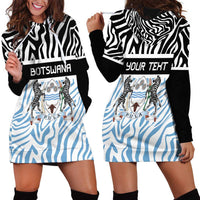 Botswana Personalized Hoodie Dress Zebra Skins Pattern - Wonder Print Shop