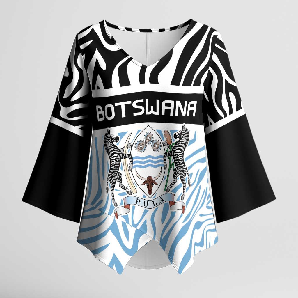 Botswana Personalized Kimono Sleeve Blouse Zebra Skins Pattern - Wonder Print Shop