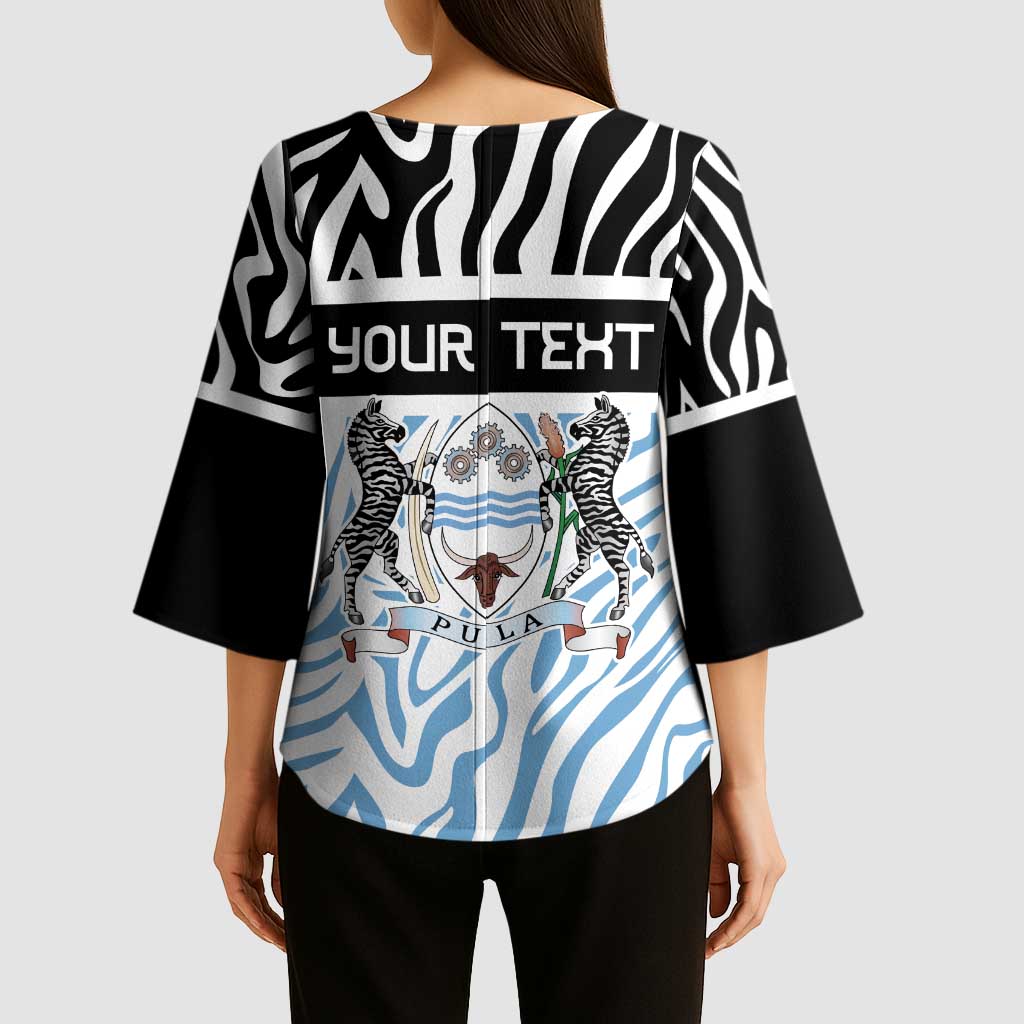 Botswana Personalized Kimono Sleeve Blouse Zebra Skins Pattern - Wonder Print Shop