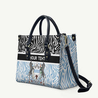 Botswana Personalized Leather Bag Zebra Skins Pattern - Wonder Print Shop