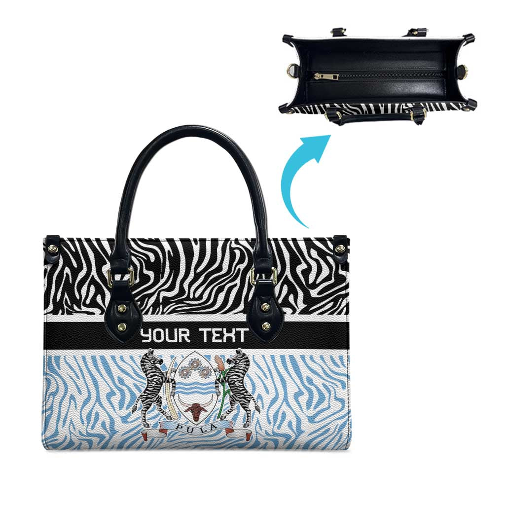 Botswana Personalized Leather Bag Zebra Skins Pattern - Wonder Print Shop