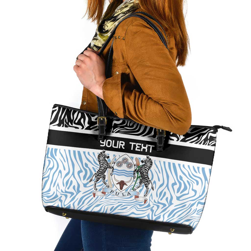 Botswana Personalized Leather Tote Bag Zebra Skins Pattern - Wonder Print Shop