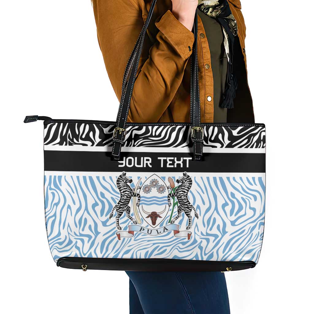Botswana Personalized Leather Tote Bag Zebra Skins Pattern - Wonder Print Shop