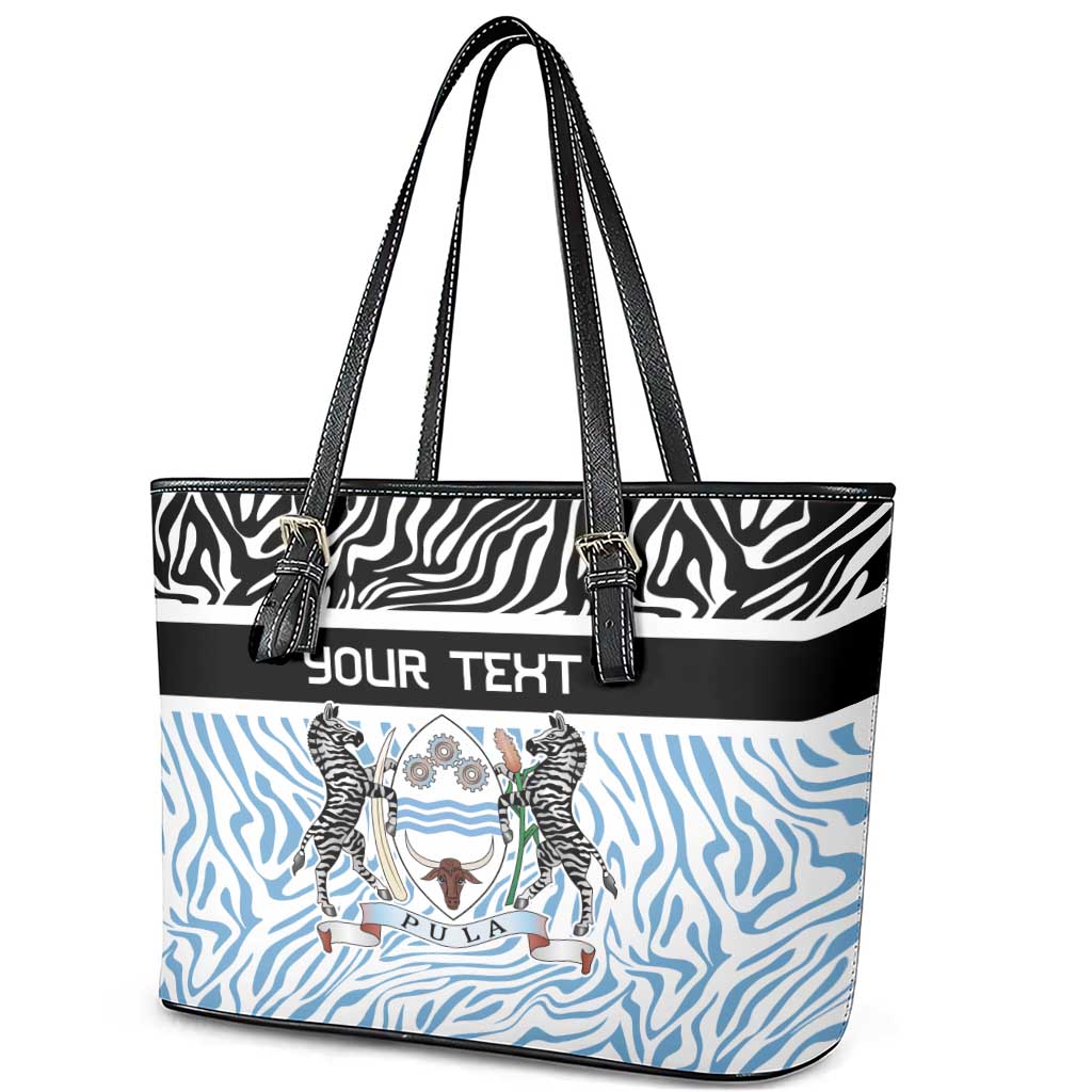 Botswana Personalized Leather Tote Bag Zebra Skins Pattern - Wonder Print Shop