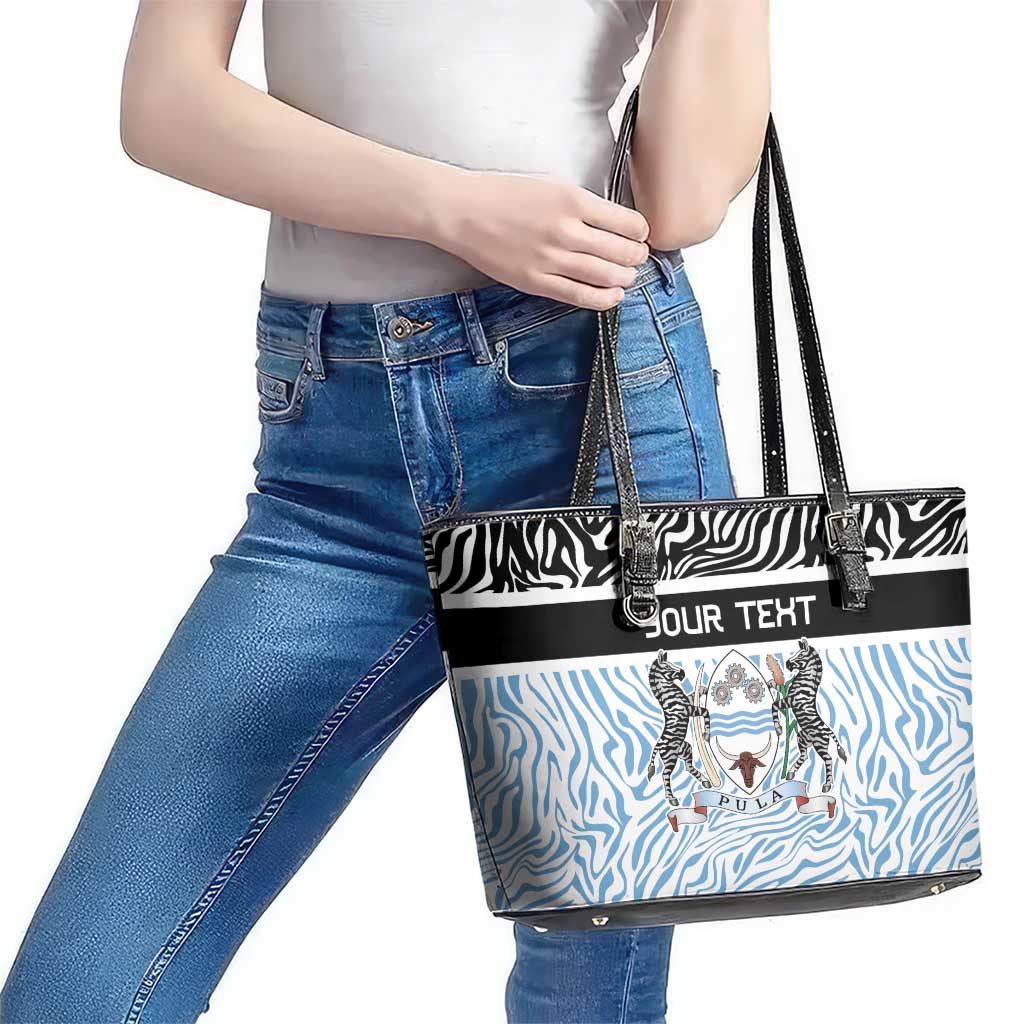 Botswana Personalized Leather Tote Bag Zebra Skins Pattern - Wonder Print Shop