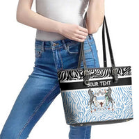 Botswana Personalized Leather Tote Bag Zebra Skins Pattern - Wonder Print Shop