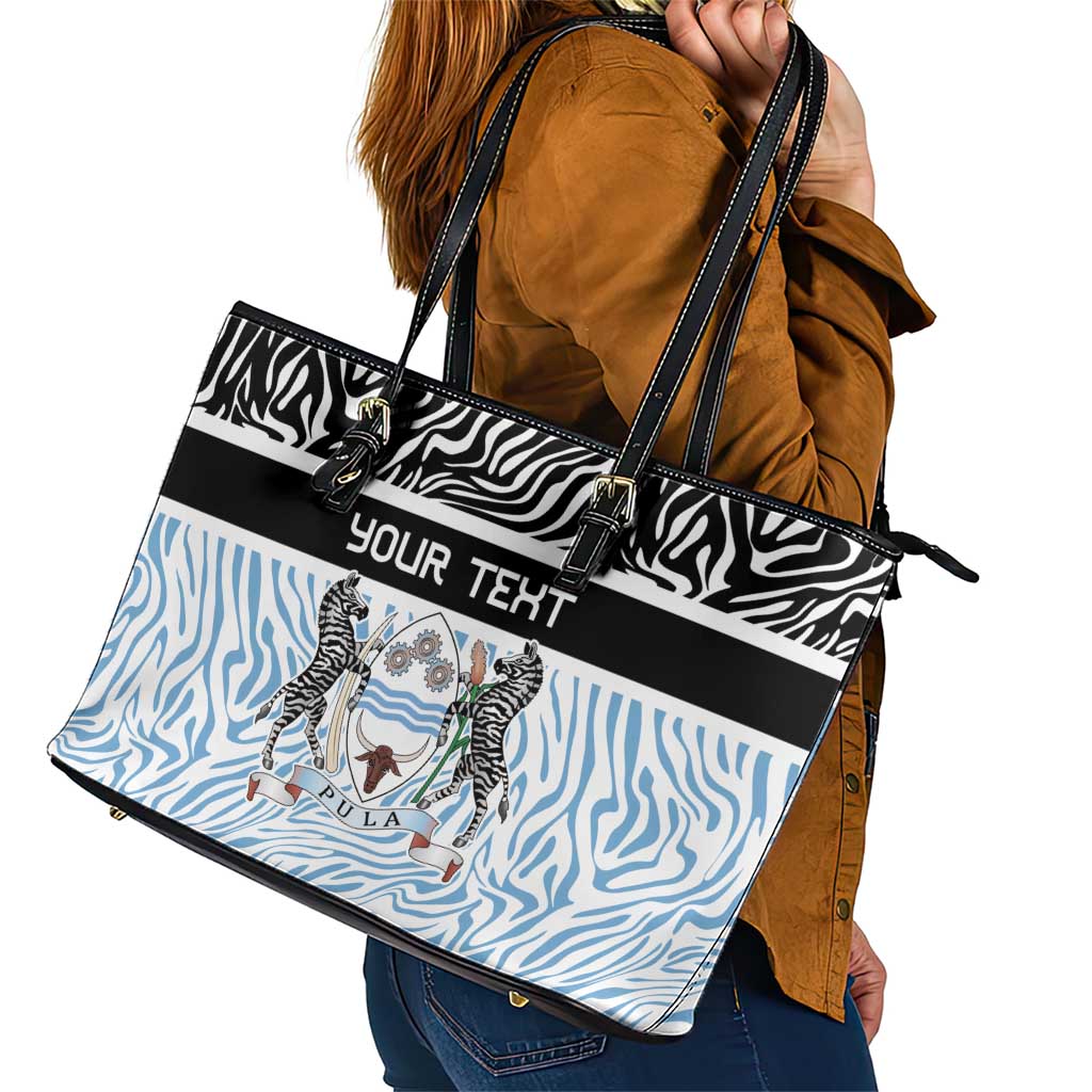 Botswana Personalized Leather Tote Bag Zebra Skins Pattern - Wonder Print Shop