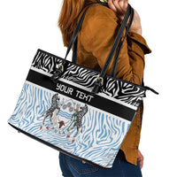 Botswana Personalized Leather Tote Bag Zebra Skins Pattern - Wonder Print Shop