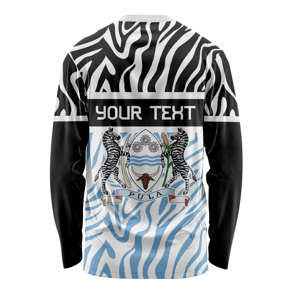 Botswana Personalized Long Sleeve Shirt Zebra Skins Pattern - Wonder Print Shop