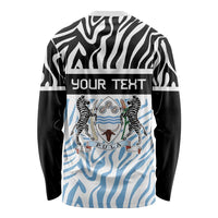 Botswana Personalized Long Sleeve Shirt Zebra Skins Pattern - Wonder Print Shop