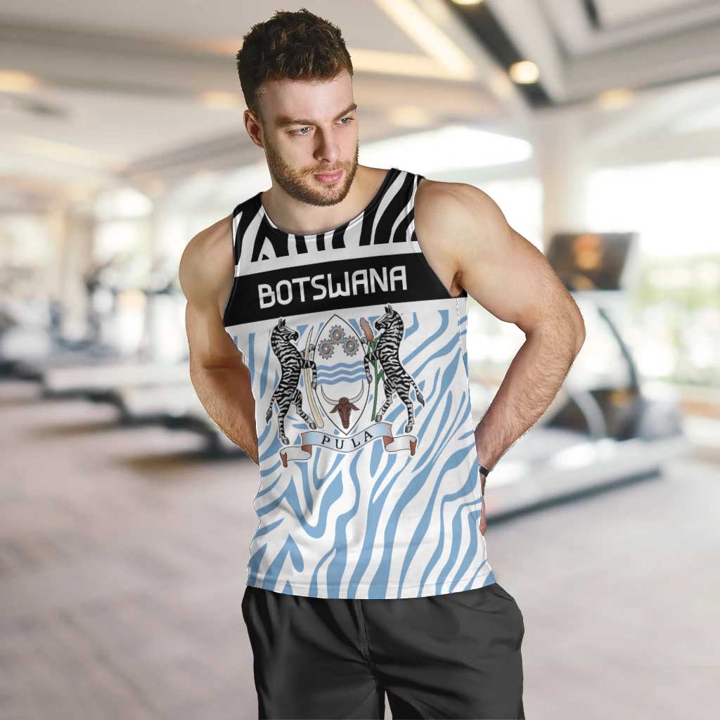Botswana Personalized Men Tank Top Zebra Skins Pattern - Wonder Print Shop
